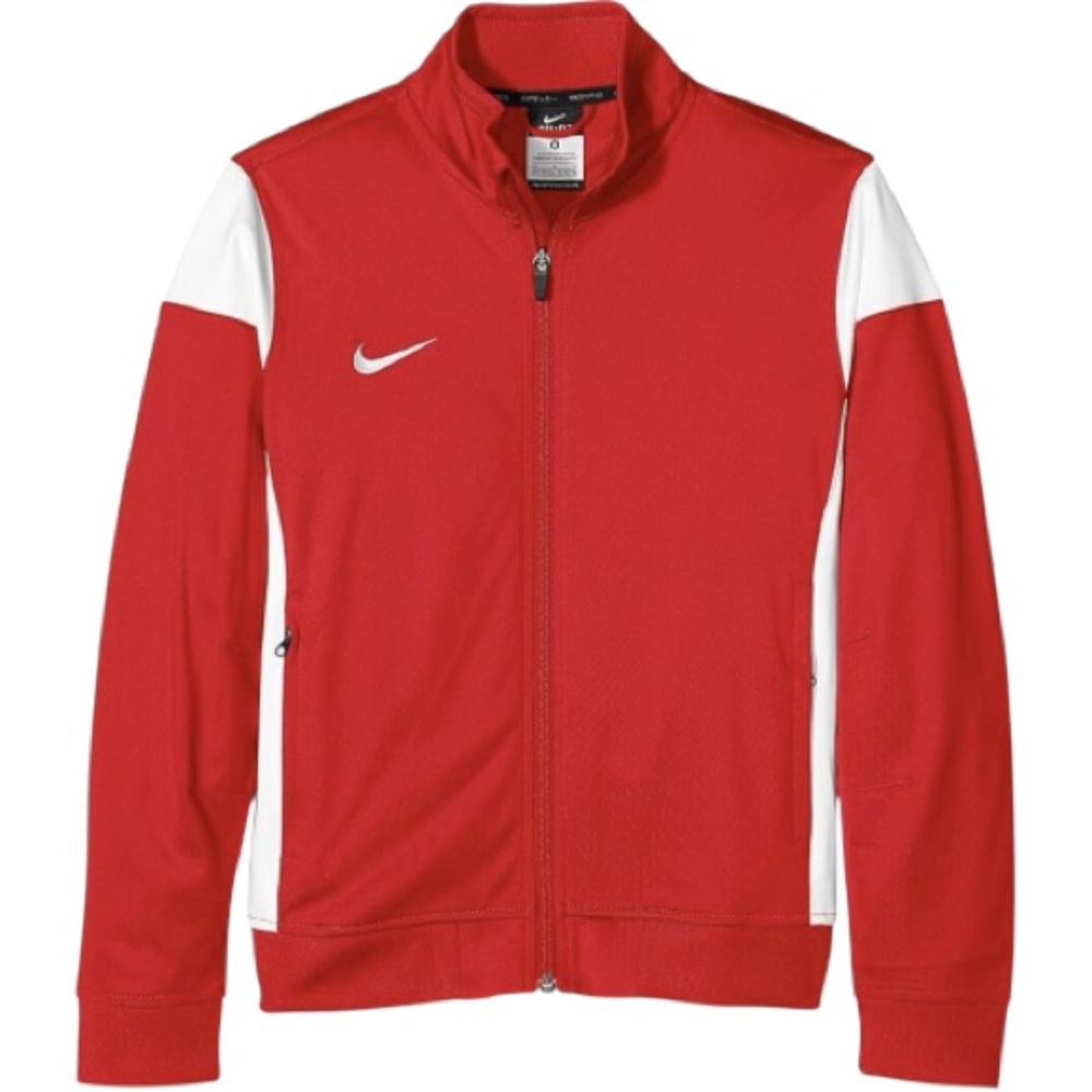 Nike Dri Fit Soccer Full Zip Red and White Warm Up Jacket size XL
